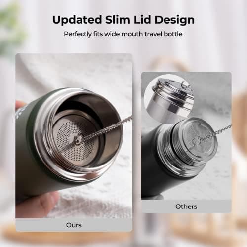 Reinmoson Edelstahl Teesieb für Losen Tee – 5 x 7,1 cm Gewürzei Teeei Groß mit extra feinem Netz – Schwarztee, Rooibos,