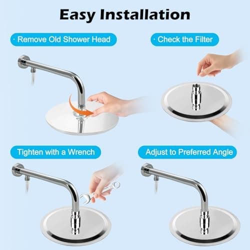 Regendusche 20cm Edelstahl Hád 304 Hochdruck Wassersparend 360° Verstellbar Komfortables Duscherlebnis