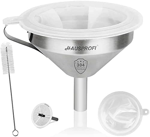 HAUSPROFI Premium 304 Edelstahl Trichter Set - Spülmaschinenfest für Profis und Küchenanfänger - Flüssigkeiten, Öle und