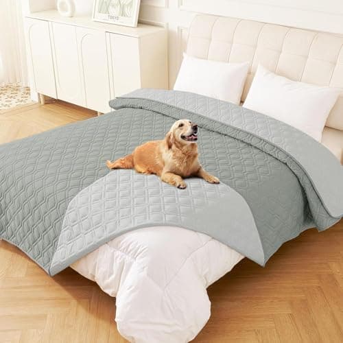 Homaxy Hundedecke Wasserdicht für Outdoor-Use, Weich und Wendig, ideal für Sofa, Couch und Bett (130x100cm, Grau+Dunkelg