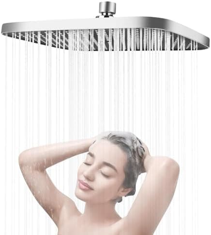 Regendusche Duschkopf 14 Zoll, Wassersparend und Selbstreinigend für Badeler, 360° Verstellbar, Idealer Bademeister-Kopf