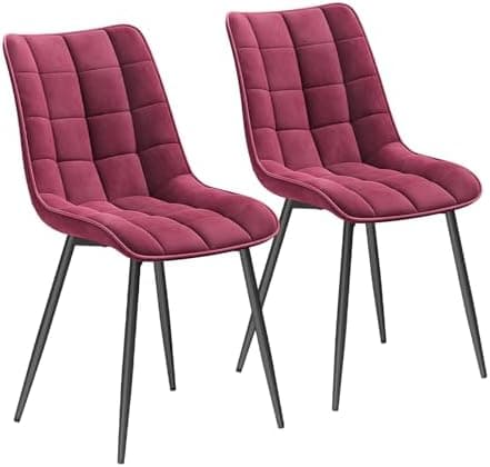 WOLTU Esszimmerstühle 2er Set, gepolstert mit Samt, für Wohn- und Esszimmer, Hochlastige Küchenstühle, Dunkelgrau