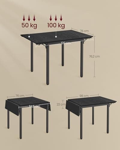 VASAGLE Esstisch-Set mit Metallrahmen für Wohn- und Küche vintagebraun-schwarz einfache Montage ZH2504042
VASAGLE 4-Essz