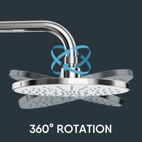 Regenduschkopf YUANNY Wasserspar 10 Zoll Stable ABS Chrom Universal-Kopfbrause Anti-Kalk-Düsen Ø 26 cm
