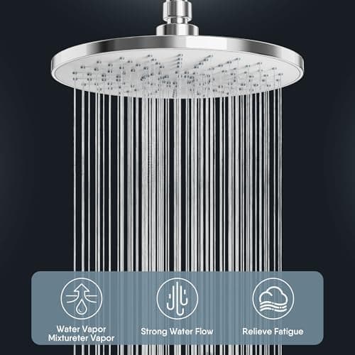 Regenduschkopf YUANNY Wasserspar 10 Zoll Stable ABS Chrom Universal-Kopfbrause Anti-Kalk-Düsen Ø 26 cm