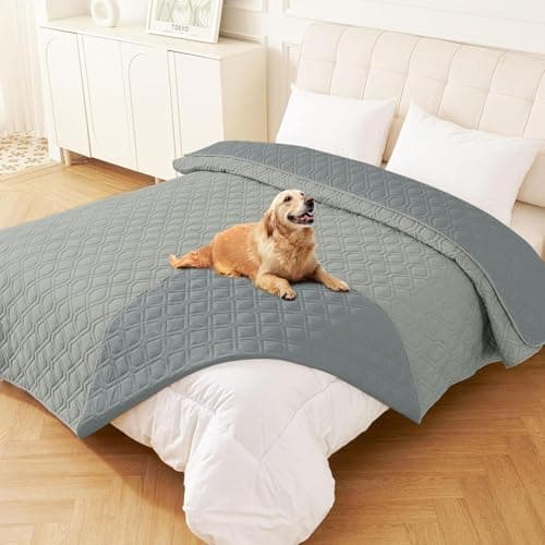 Homaxy Hundedecke Wasserdicht für Outdoor-Use, Weich und Wendig, ideal für Sofa, Couch und Bett (130x100cm, Grau+Dunkelg