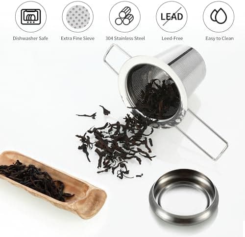 Teesieb Edelstahl 2 Stück Losenteesieb Tasse Filter Klappgriff Deckelóż