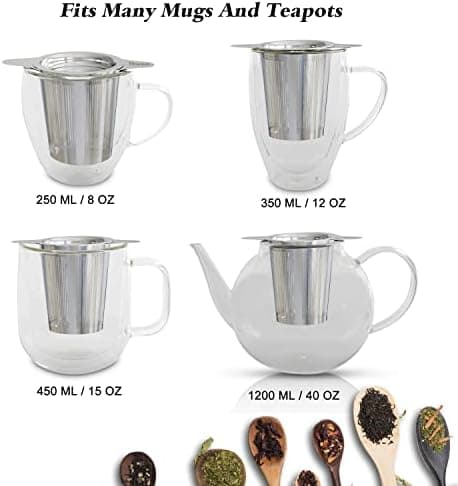 Premium Teesieb Edelstahl Doppel-Griff für Tasse und Teekanne
| Edelstahl Teefilter mit Deckel und Doppel-Griff zur Koc