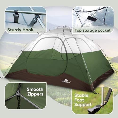 Forceatt 2-4 Personen Zelt Wasserldicht 3-4 Saison Ultraleicht Mit Kleinem Packmaß Für Trekking Outdoor Festival Soforti