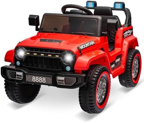 Hausprofi Kinder Elektroauto 12V - Elektroauto für Kinder mit 2,4G Fernbedienung, LED, Bluetooth, Musik - Rot  
Hausprof