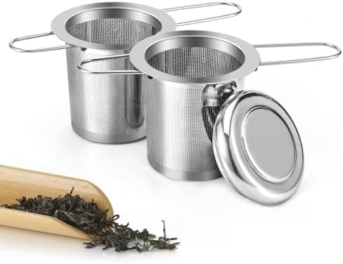 Teesieb 304 Rostfreies Edelstahl-Teefilter mit Faltbaren Grifffor Losen Tee UserID A-2PCS