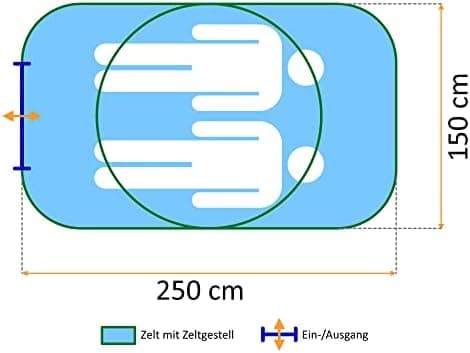CampFeuer Quiki Zelt für 2 Personen | Aufbau in 2 Sekunden, Wasserabweisend | Quicktent für Festival, Camping und mehr