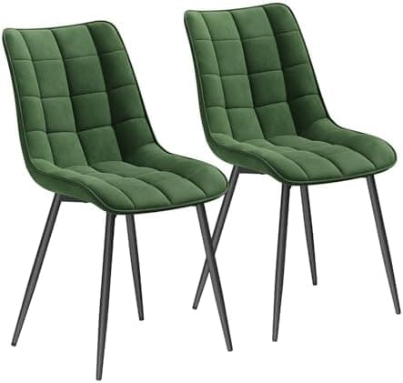 WOLTU Esszimmerstühle 2er Set, gepolstert mit Samt, für Wohn- und Esszimmer, Hochlastige Küchenstühle, Dunkelgrau