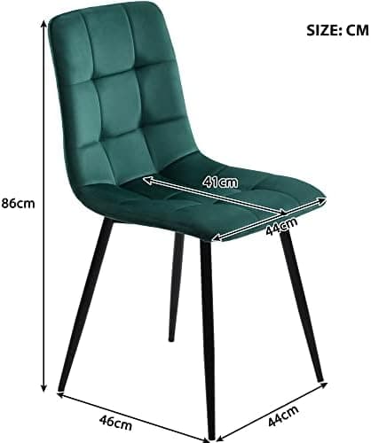 HAUSPROFI Modern Holzmöbel Esstisch Set für Küche Wohnzimmer Büro (Grün + Schwarz, Samt, 140x80x74cm)  
HAUSPROFI Rechte