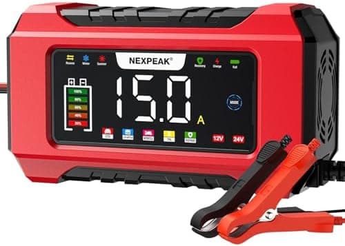 NEXPEAK NC215 15A Autobatterie Ladegerät - 12V 24V intelligentes Ladegerät für Auto, LKW, Motorrad - 9-stufiges Intellig