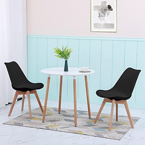 H.J WeDoo Skandinavisches Esszimmer Esstisch Set mit 4 Stühlen Eiscreme-Grün 100cm