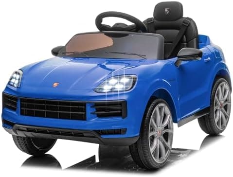 LALAHO Kinder Elektroauto 12V Schwarz mit MP3-Funktion und LED-Leuchten