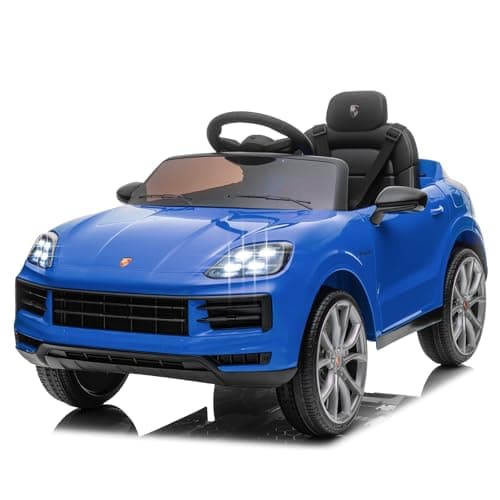 LALAHO Kinder Elektroauto 12V Schwarz mit MP3-Funktion und LED-Leuchten