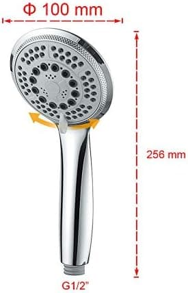 GRIFEMA Wasser Sparsende Regendusche XXL - Hochdruck, 5 Strahlarten, Chrom, G803 Global Recycled Standard