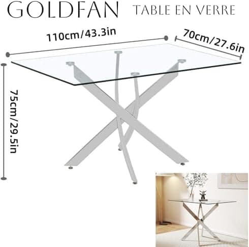 Goldfan Esstisch Set für Küche, Esszimmer & Wohnzimmer (110cm, Schwarz) mit Kunstleder Stühlen
| Goldfan Rechteckiger G