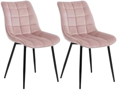 WOLTU Esszimmerstühle 2er Set, gepolstert mit Samt, für Wohn- und Esszimmer, Hochlastige Küchenstühle, Dunkelgrau