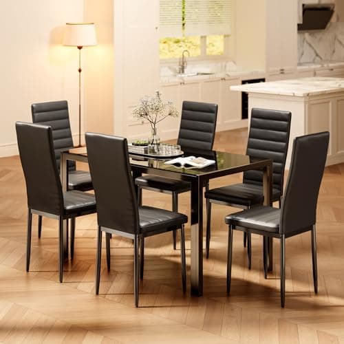 Bealife Esszimmer Set Esstisch 4 Stühle Schwarz