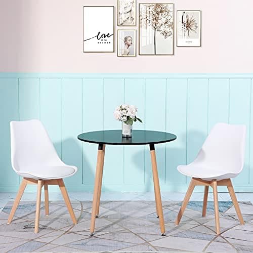 H.J WeDoo Skandinavisches Esszimmer Esstisch Set mit 4 Stühlen Eiscreme-Grün 100cm