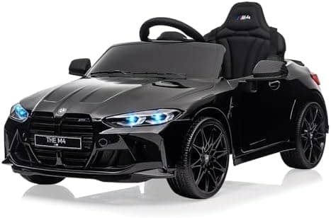 Lizenziert BMW M4 Kinder Elektroauto 12V 2,4G-Fernbedienung USB LED Musik