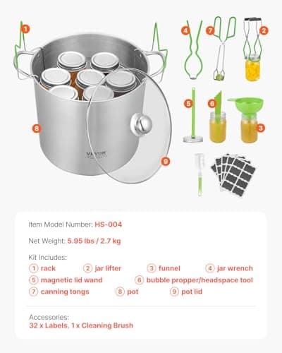 VEVOR Einmachzubehör Starter-Kit für Anfänger
| VEVOR 9-teiliges Einmachwerkzeug-Set zur HeimverEine
| VEVOR Einmachzub