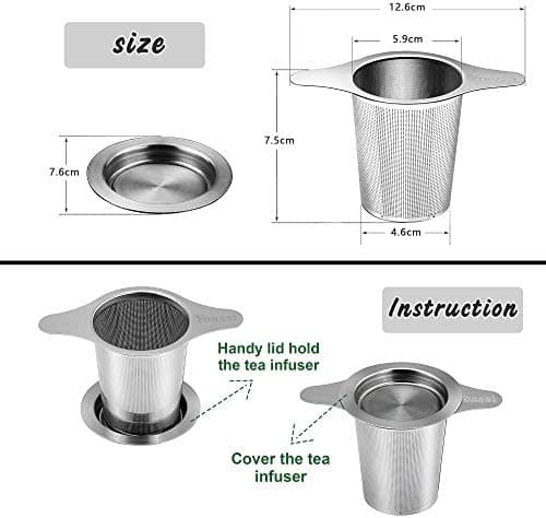 Premium Teesieb Edelstahl Doppel-Griff für Tasse und Teekanne
| Edelstahl Teefilter mit Deckel und Doppel-Griff zur Koc