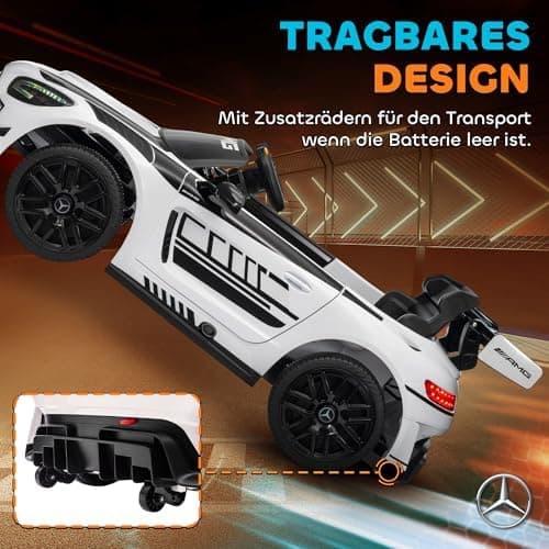 AIYAPLAY Kinder Elektroauto Mercedes-AMG Schwarz für 3-8 Jahre