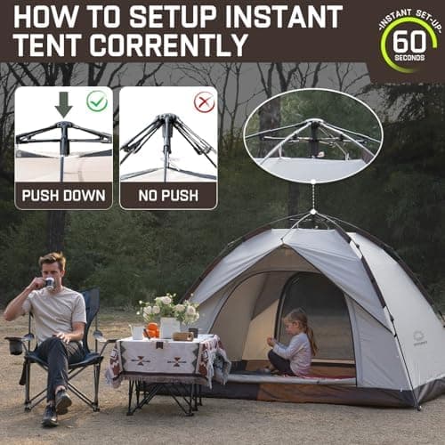 Camping 2 Mann Wasserdichtes Pop Up Zelt 2 Personen Trekking & Festival Igluzelt Sekundenzelt 230x170x135cm Perfekter Wi