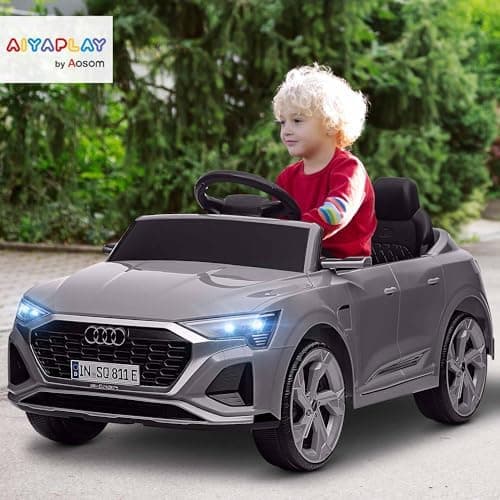 AIYAPLAY Kinder Elektroauto für 3-4 Jahrealte Kinder mit Fernbedienung & MP3 Musik, Weiß