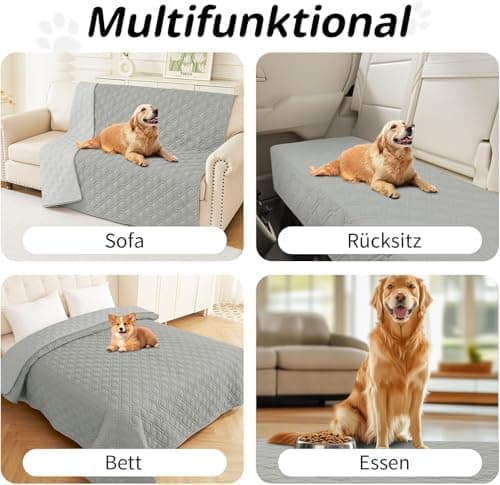 Homaxy Hundedecke Wasserdicht für Outdoor-Use, Weich und Wendig, ideal für Sofa, Couch und Bett (130x100cm, Grau+Dunkelg