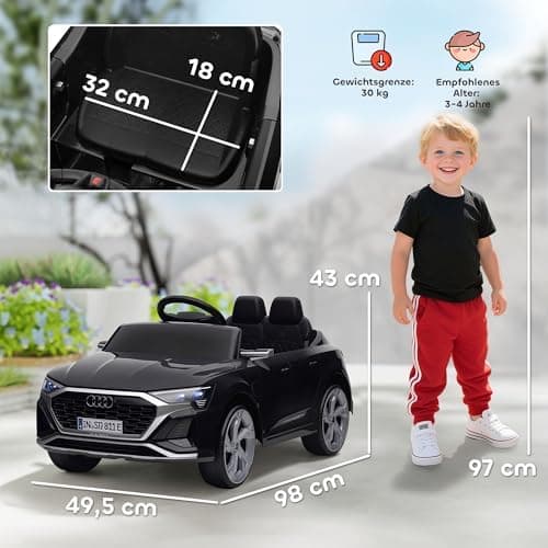 AIYAPLAY Kinder Elektroauto für 3-4 Jahrealte Kinder mit Fernbedienung & MP3 Musik, Weiß