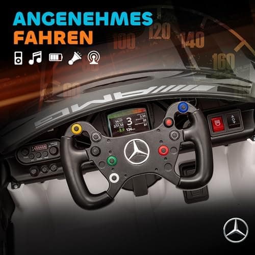 AIYAPLAY Kinder Elektroauto Mercedes-AMG Schwarz für 3-8 Jahre