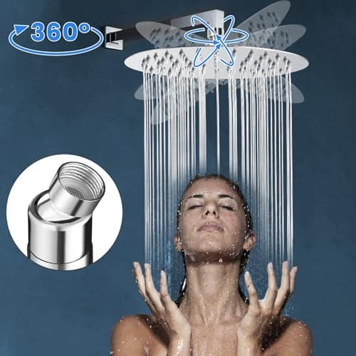 Regendusche 304 Edelstahl Duschkopf Wassersparend mit 90 Anti Kalk Düsen (Square 8 Zoll)  
Wassersparend Regenduschkopf
