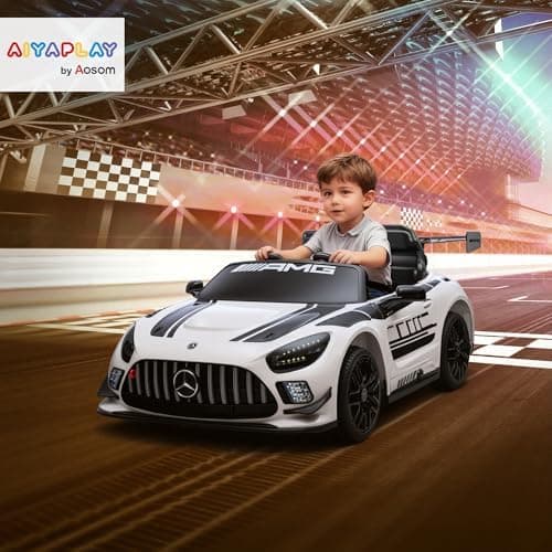 AIYAPLAY Kinder Elektroauto Mercedes-AMG Schwarz für 3-8 Jahre