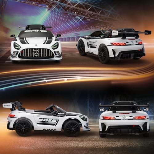 AIYAPLAY Kinder Elektroauto Mercedes-AMG Schwarz für 3-8 Jahre