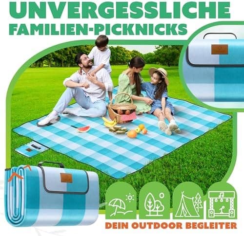 Kesser® Picknickdecke wärmeisoliert für 4-6 Personen - rot, faltbar mit Tragegriff und wasserdichter Unterseite