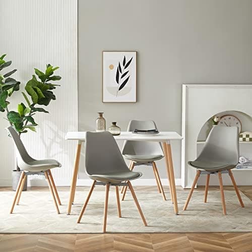 Esszimmergruppe Esstisch mit 4 Stühlen Schwarz Tisch+4 Stühle für Küche Esszimmer Wohnzimmer