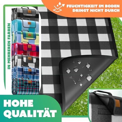 Kesser® Picknickdecke wärmeisoliert für 4-6 Personen - rot, faltbar mit Tragegriff und wasserdichter Unterseite