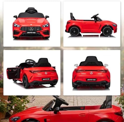 AIYAPLAY Kinder Elektroauto Mercedes-AMG Grau fuht mit Musik & Lichterkranz für 3-6 Jahre