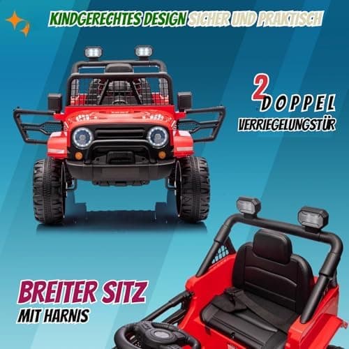 LEADZM Kinder Elektroauto - Elektroauto für Kinder 12V, 4 Eva Räder, Fernbedienung, Kindersicherheit, Kinderauto Kinderf