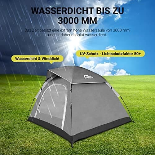 MSPORTS Campingzelt Premium Pop Up Zelt 2-3 Personen für Familien im Freien wasserdicht und winddicht mit Kuppelformspez