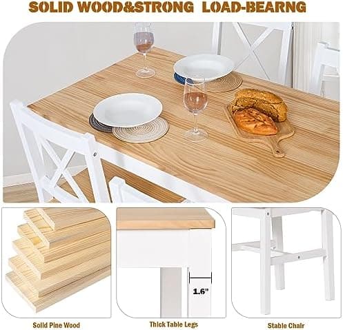 SogesHome Essgruppe Holzwerkstoffe Esszimmer Möbel Set mit 4 Stühlen Schlichtes Design für Esszimmer
SogesHome MDF Essgr