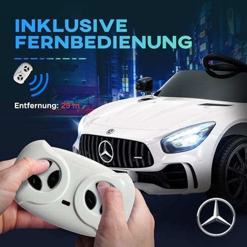 AIYAPLAY Kinder Elektroauto Schwarz für 3-6 Jahre mit 2,4G Fernbedienung und Musik