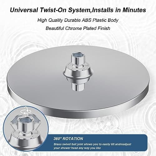 Regenduschkopf YUANNY Wasserspar 10 Zoll Stable ABS Chrom Universal-Kopfbrause Anti-Kalk-Düsen Ø 26 cm