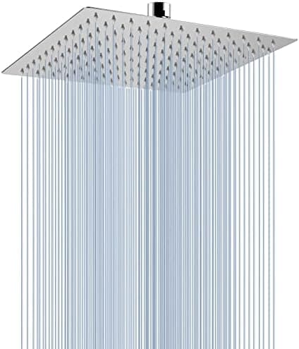 Großer Regenbrause Voolan Quadrat Hochdruck Duschkopf 304 Edelstahl, komfortables Duscherlebnis bei niedrigem Wasserdruc