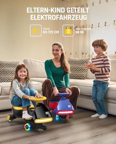 FanttikRide N7 Pro Kinder Elektroauto - Elektrisches Rutschauto für 3-7Jährige - Bluetooth, Pedal, Typ-C Aufladung, Leuc